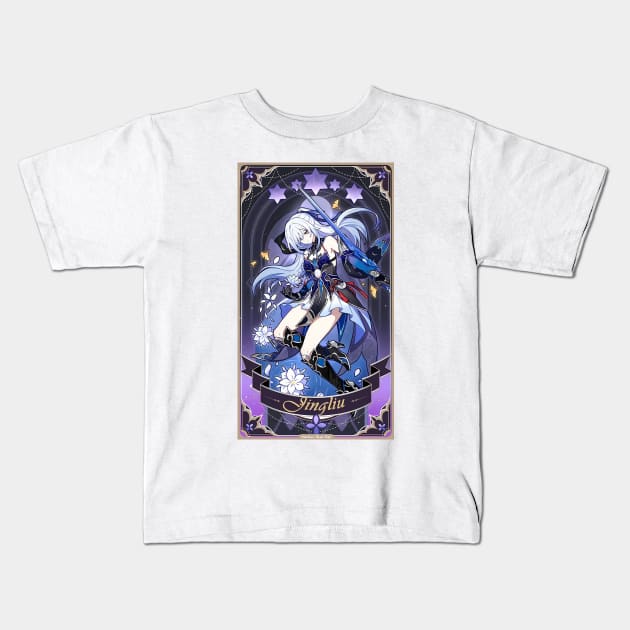 Jingliu Revelation Card Honkai Star Rail Kids T-Shirt by kazatodoesart